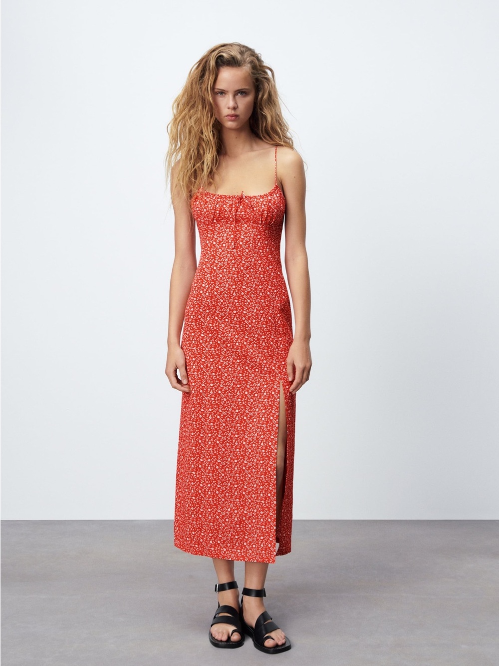 Zara Red/White Floral Dress